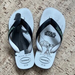 Havaianas Kids Star Wars Flip Flops - Black and White